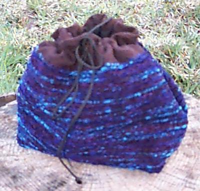 Bauble Bag: varigated chenille on black
